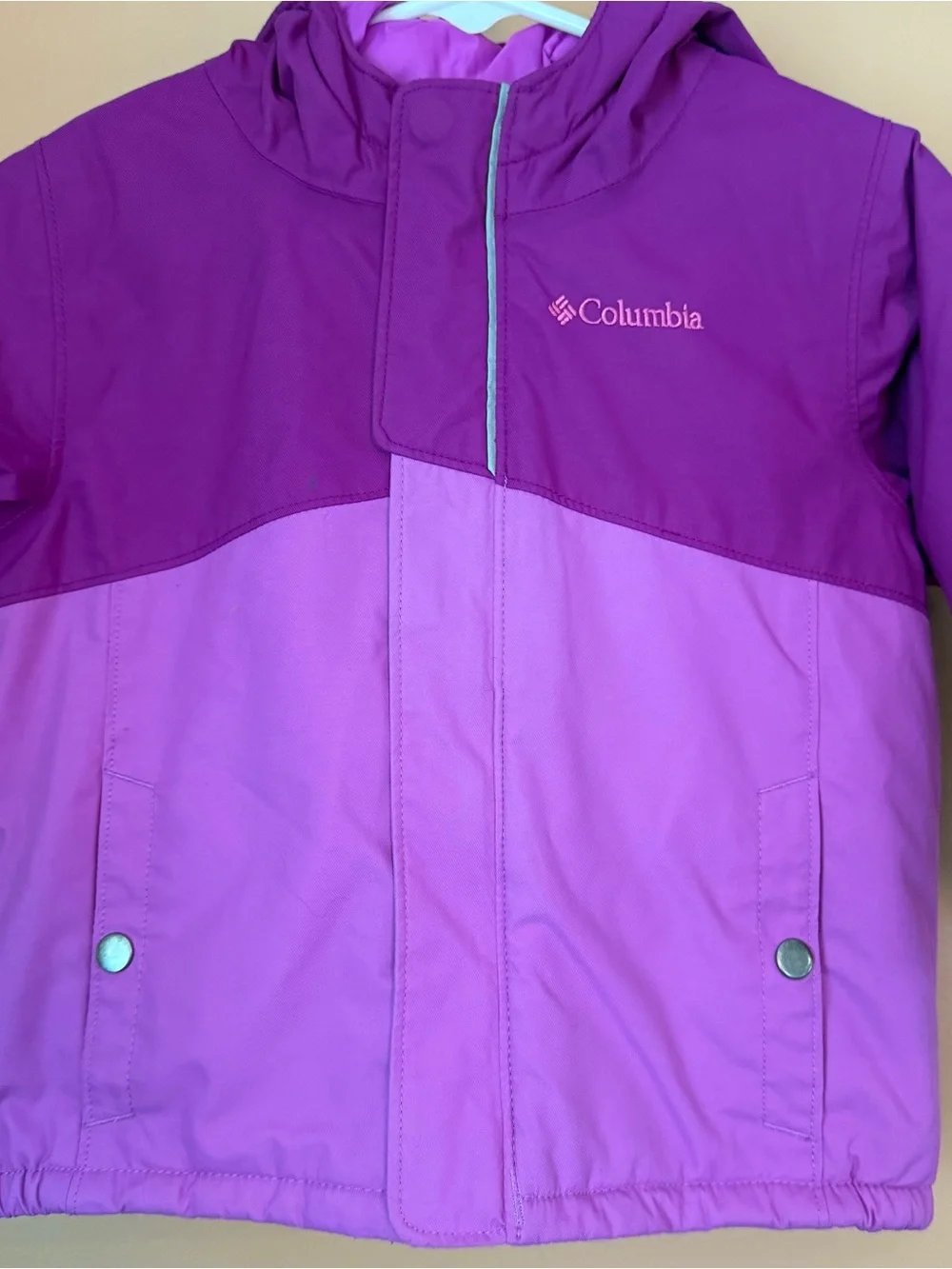 Columbia Toddler Girls 18-24M Purple Omni-Heat Hooded Insulated Jacket